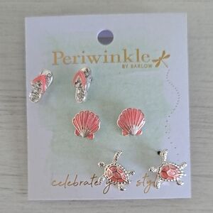 Periwinkle by Barlow Pink Earrings Set - 1/2" Length